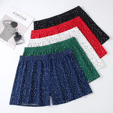 新款男士波点阿罗裤平角柔软亲肤肥佬裤居家透气四角内裤批发家居