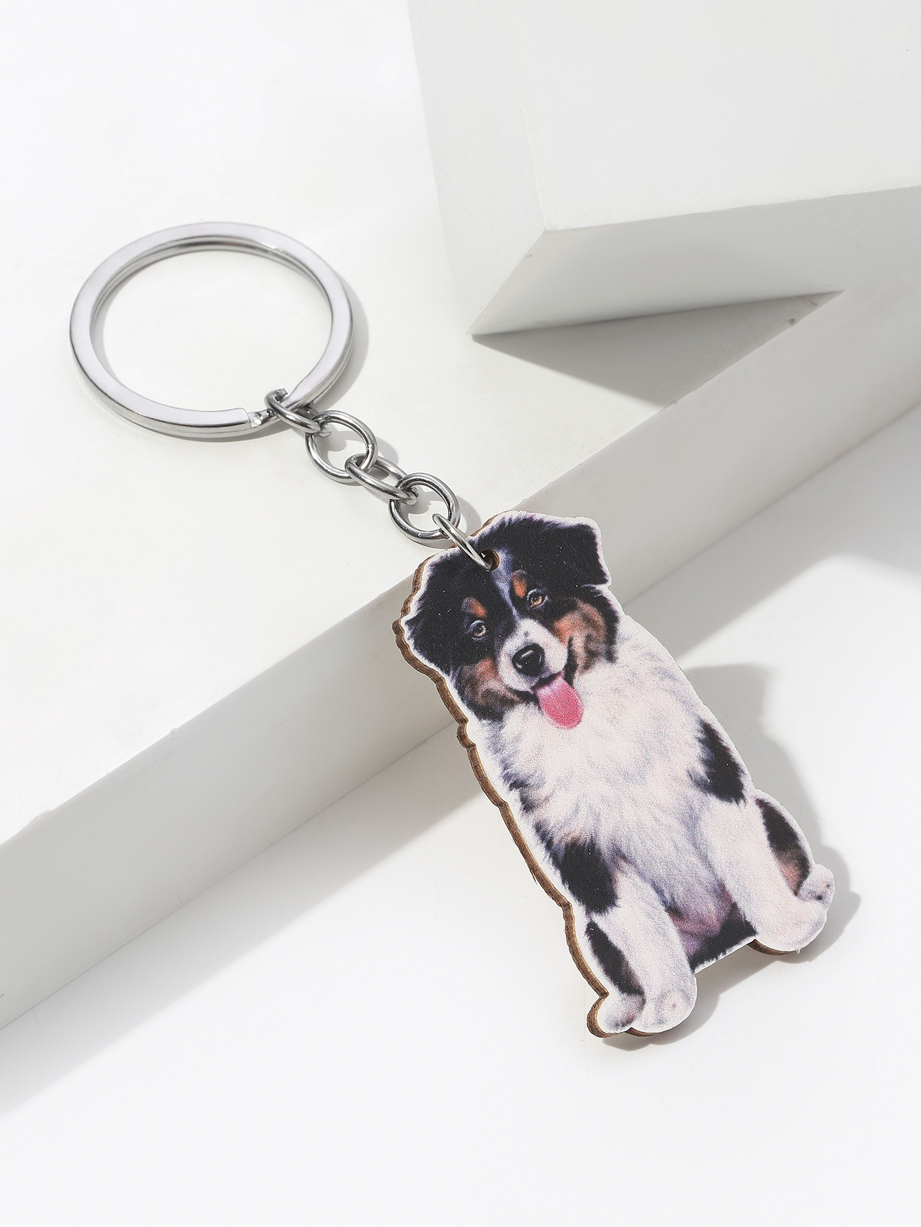 9g Weight Keychain Classification Daily Occasion Wood Material Dog Pattern Unisex Gender Cute Style Cute Dog Wood Unisex Keychain 11