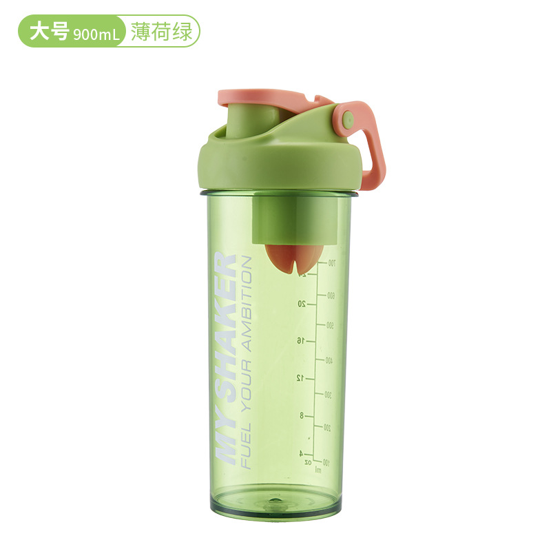 Taza de batido a prueba de fugas sellada con tapa de agitación conveniente taza de agua deportiva de acondicionamiento físico al aire libre con mango hervidor de agua de gran capacidad
