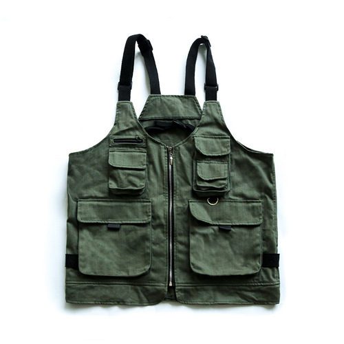 Multifunctional apron workwear vest outdoor mountain climbing camping picnic fishing gardener work clothes men and women printed logo