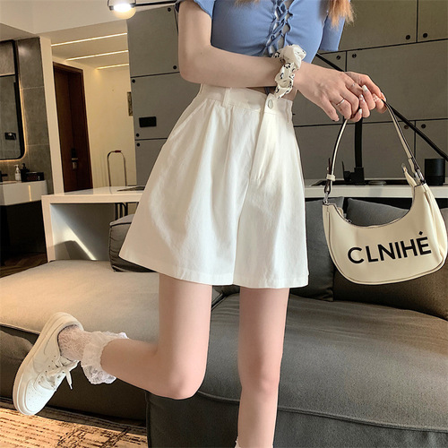 Large size fat mm shorts, women's thin 2026 summer high waist loose slimming a-line wide legs, small casual hot pants