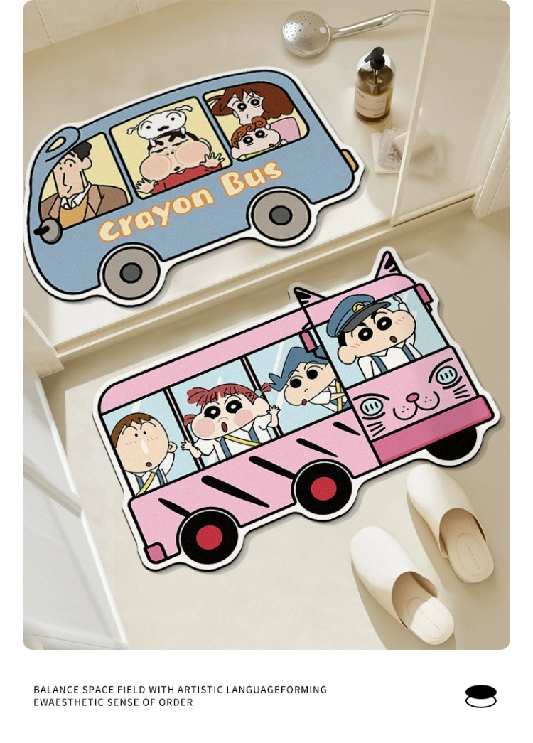 Crayon Xiaoxin Diatom Mud Quick-drying Soft Floor Mat Bathroom Toilet Cartoon Absorbent Non-slip Toilet Carpet