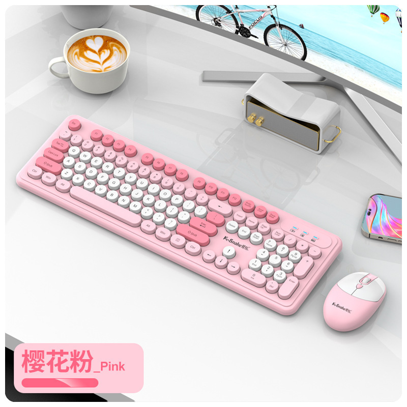 Viper WK200 ワイヤレス オフィス キーボードとマウス セット サイレント ハイ ルック ガールズ ビジネス タイピング キーボード 2.4G|undefined