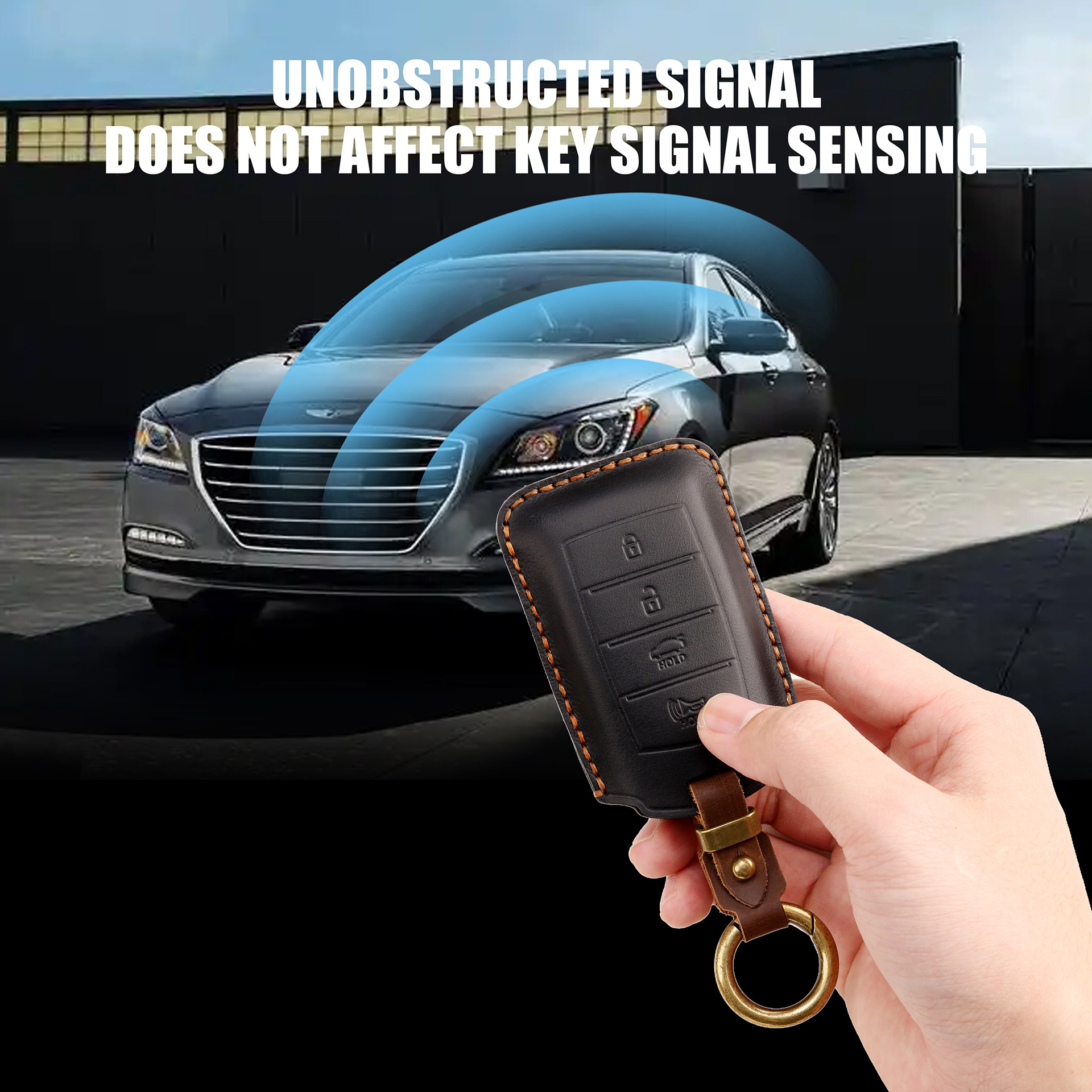 Retro Key Cover Suitable for Genesis Old Model Genesis Pure Handmade Genuine Leather Buckle Case