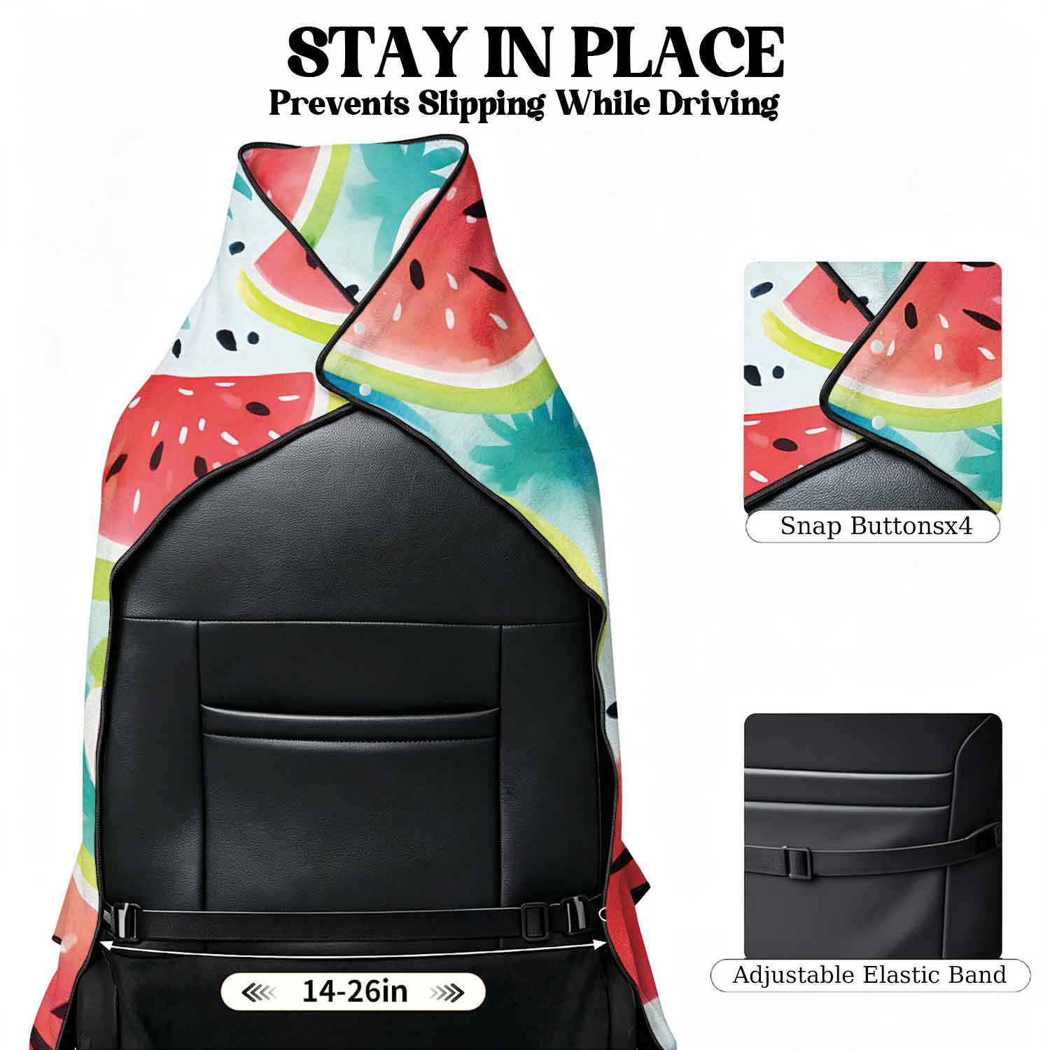 Printed bath towel and car seat cover 2-in-1, ultra-fine fiber outdoor beach and car dual-use universal seat cushion