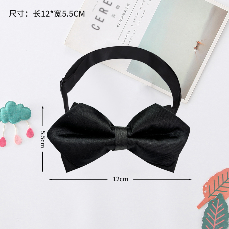 Pajarita para niños estilo británico niño bebé doble capa pequeña pajarita rendimiento arco bebé pajarita moda