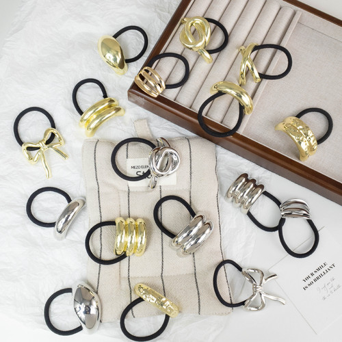 Minimalist Cold Metal Hair Tassel Alloy Hair Ring New Korean Style High-end Ponytail Hair Tie Hair Rubber Band
