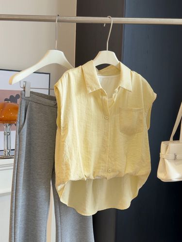Korean fake two-piece Feifei short-sleeved shirt for women's summer 2026 new style fashionable, age-reducing and super hot shirt top