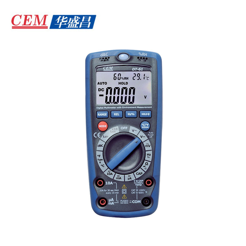 CEM华盛昌DT-61型测电压电流电阻占空比 六合一环境数字万用表