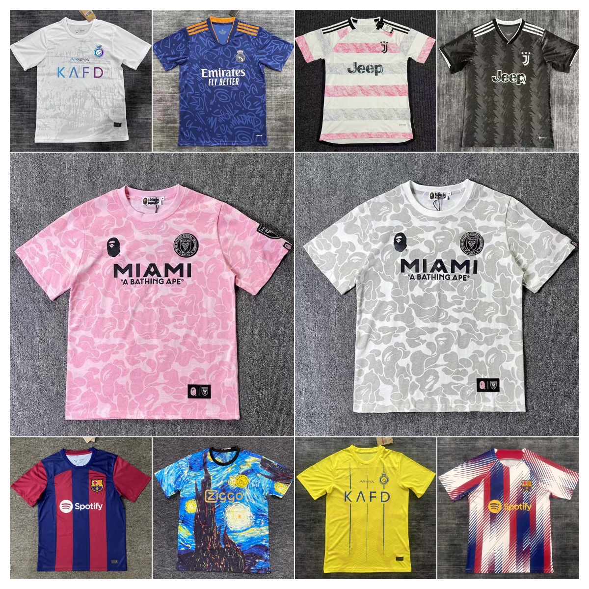 Camisas de fútbol antiguas Argentina Liverpool Leverkusen Arsenal Brasil Inter Miami Tailandia