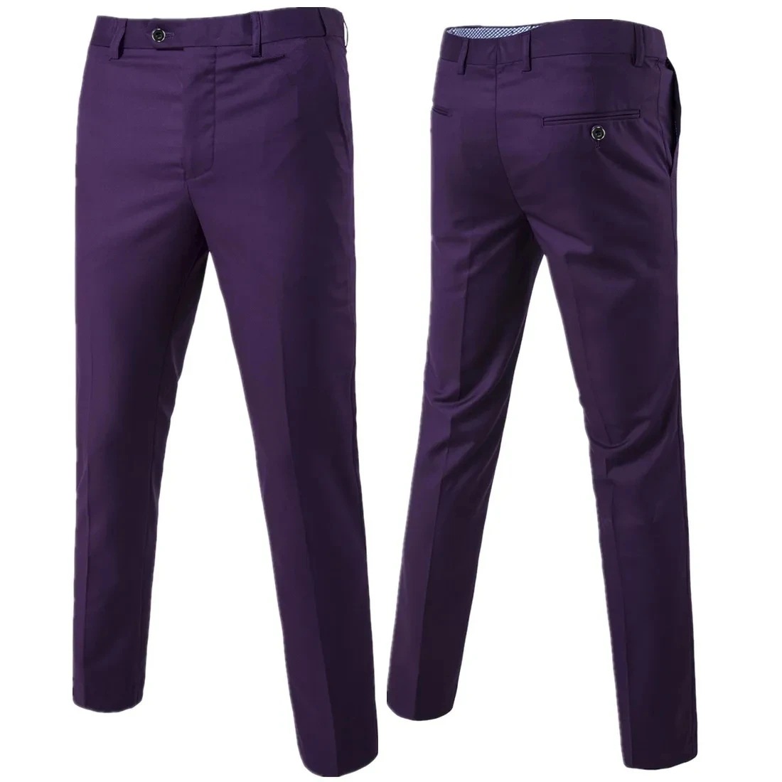 Pantalon noir slim pour homme, coupe droite, idéal pour le travail, le printemps et l'automne, idéal pour les affaires ou les tenues de soirée_voghion.com