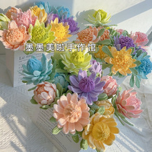 重工钩织帝王花 纯手工毛线编织南非国花非遗花束
