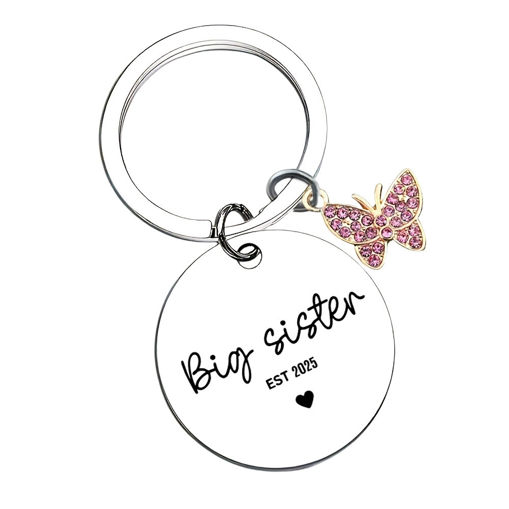 Amazon Good Sister Big Sister Stainless Steel Keyring Butterfly Key Chain 2025 Gift for Good Friends