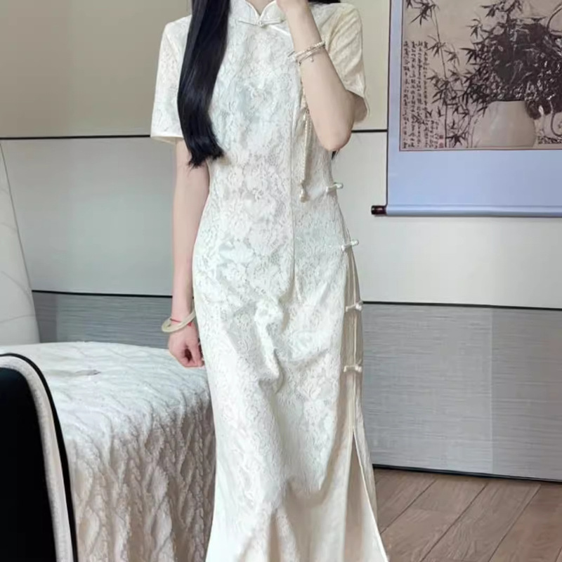 New Chinese Style Retro National Style Cheongsam Young Style Classy Elegant Han Dynasty Dress Two-Piece Set 2025 Spring and Summer New Style New Chinese Style Retro National Style Cheongsam Young Style Classy Elegant Han Dynasty Dress Two-Piece Set 2025 Spring and Summer New Style