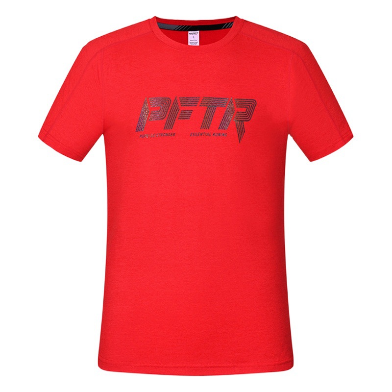 Camiseta deportiva promocional de verano para hombre con cuello redondo transpirable de secado rápido y manga corta para correr fitness top