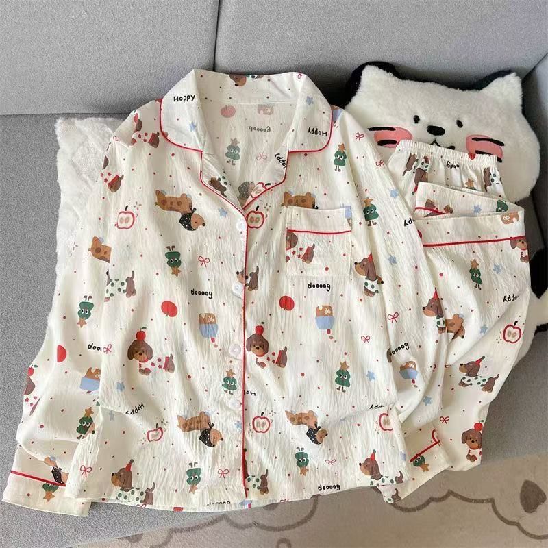 Al por mayor transfronterizo primavera y otoño dulce dibujos animados nubes de algodón pantalones de manga larga pijamas de niñas vestidos de hogar