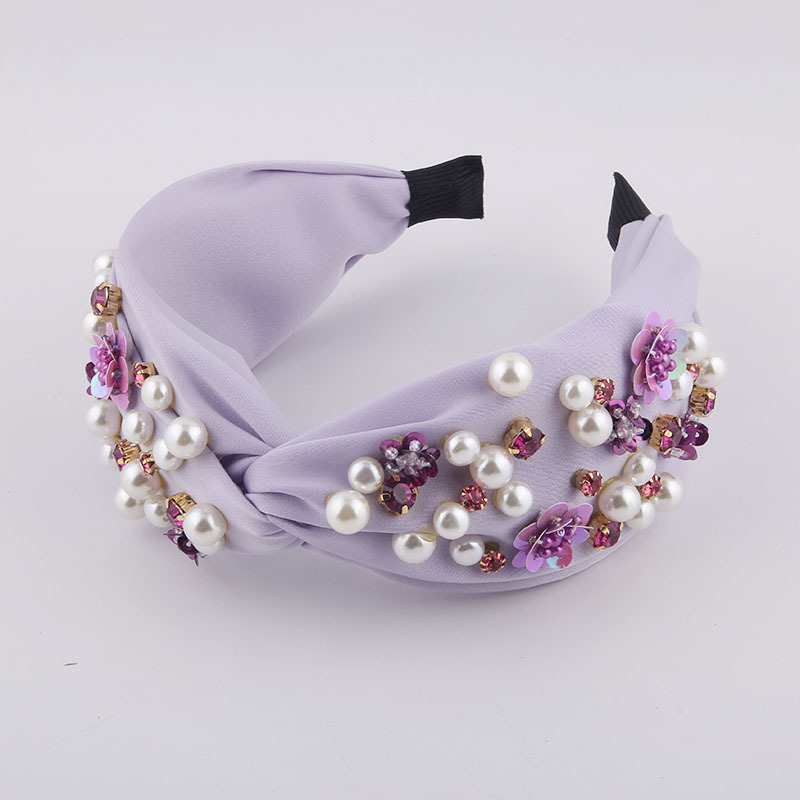 New Fashion Diamond Pearl Flowers Hairband display picture 9