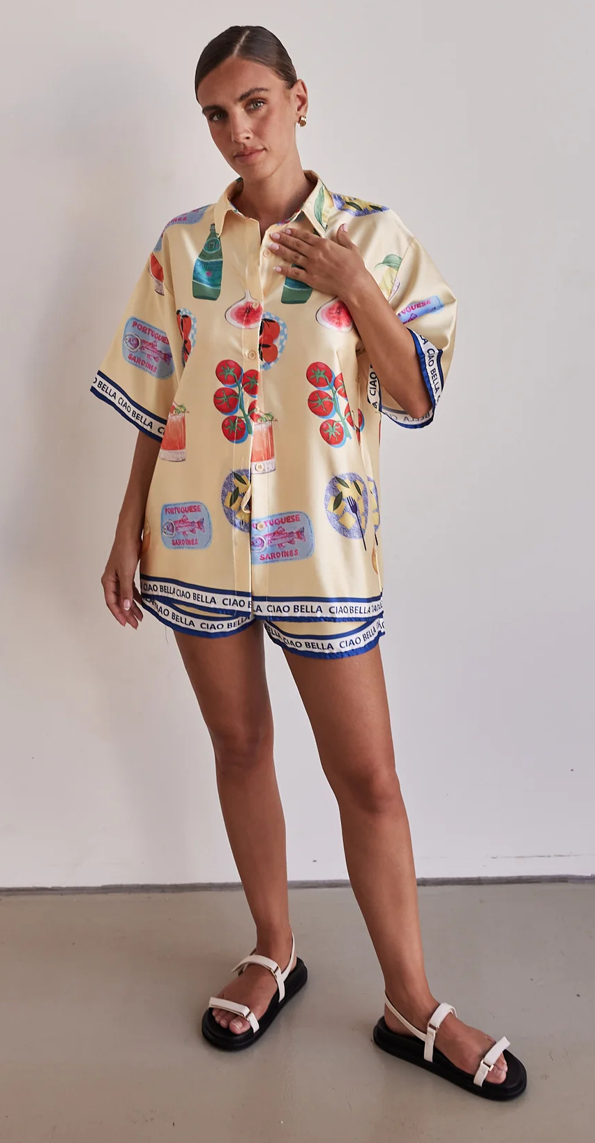 191g Weight Short Sleeve Sleeve Length Polyester Fabric Type Shorts Co-ord Set Sets Type 2 Pieces Set Quantity Daily Occasion Turndown Neckline Loose Fit Type Letter, Wine Glass, Fish Pattern 2025 Spring and Summer Season Women's Gender Casual Style Daily Women's Casual Letter Wine Glass Fish Polyester Shorts Co-ord Set Shorts Sets 5