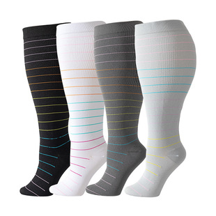 Amazon cross-border plus fat socks fat compression socks men and women running fitness calf socks Europe, America and Canada plus size