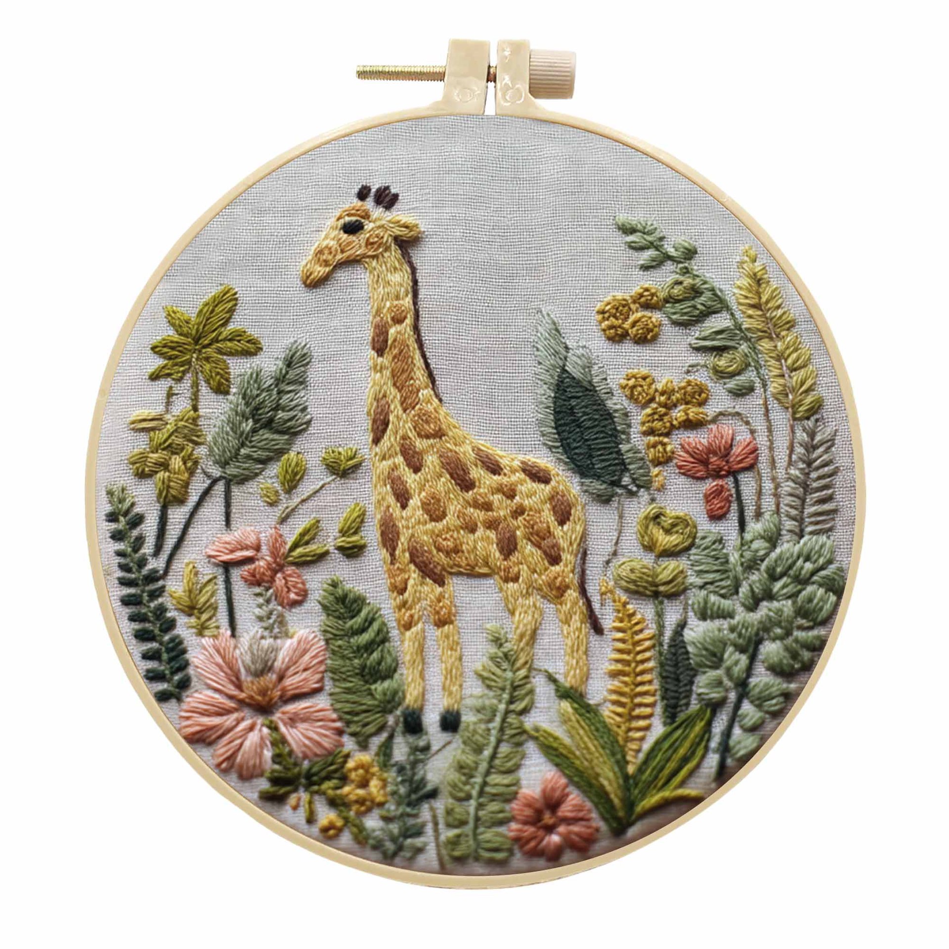 Material de bordado a mano transfronterizo DIY paquete de bordado a mano libre europeo DIY decoración creativa para el hogar Jirafa