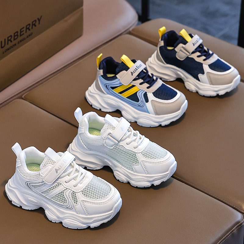 Zapatos para niños, zapatos deportivos para niños, 2025 nuevo estilo de primavera y otoño, transpirable, zapatos de coco para niños grandes en el campus