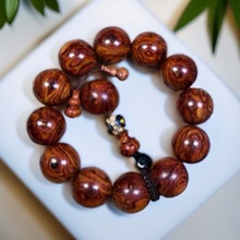 正宗海南黄花梨手串20海黄老料佛珠紫油梨二郎神天眼鬼脸手串批发