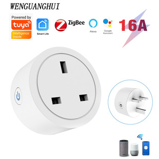 Graffiti Zigbee Smart Socket British Plug Directly Connected to ALexa Speaker British Standard 16A with Measurement Statistics