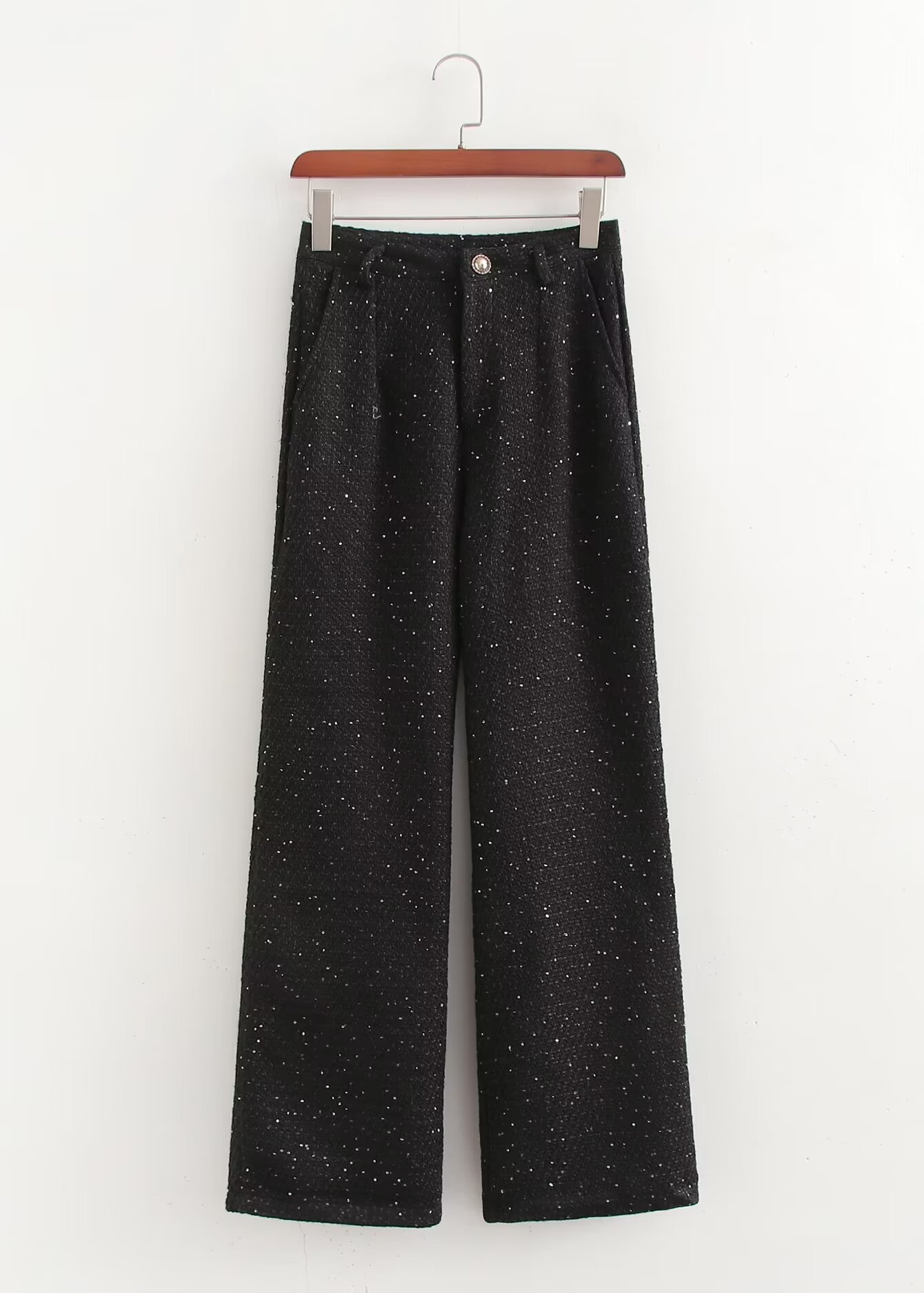 Damenbekleidung Sommer neue Damenbekleidung Mode kleiner Duft Stil Pailletten bestickte Jacke hohe Taille Hosenanzug_voghion.com