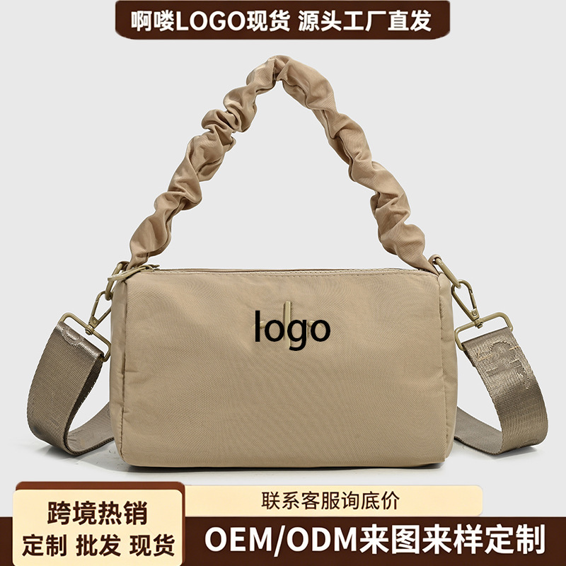Cross-Border New Fashion Versatile Simple Casual Small Canvas Bag Commuter Bag Single Shoulder Crossbody Bag Gym Bag