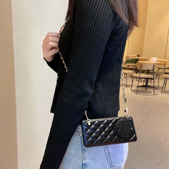 適用HUAWEI Mate 60 Pro手機殼菱格小香風mate60高級感皮質斜挎繩