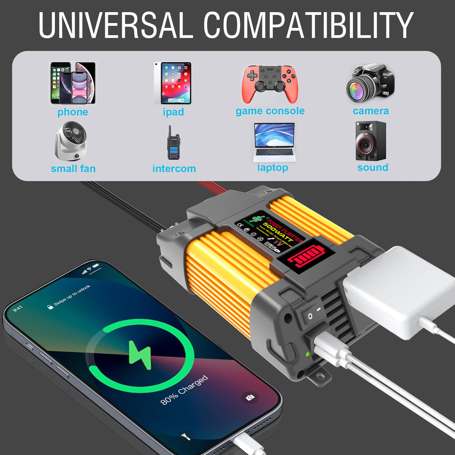 小黄蜂500W 通用插座 6 车载使用2.jpg