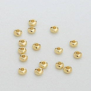Color-Preserving Small Gold Beads 14K Gold-Plated Abacus Pearlescent Tire Beads Necklace Bracelet Spacer Beads DIY Jewelry Accessories Beads