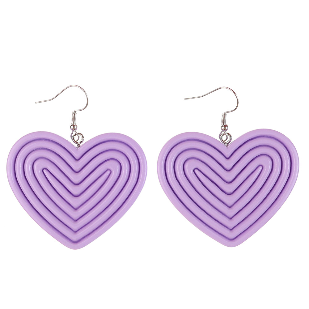 1 Pair Casual Simple Style Heart Shape Plastic Earrings display picture 8