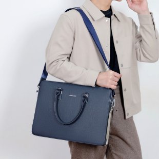 Cross-border men's bag, business casual briefcase, leather handbag, simple handbag, large capacity versatile crossbody backpack