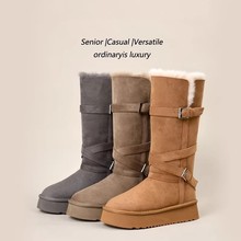 【许你耀眼】保暖厚底时尚雪地靴2025冬季新款搭扣中筒女加厚棉鞋