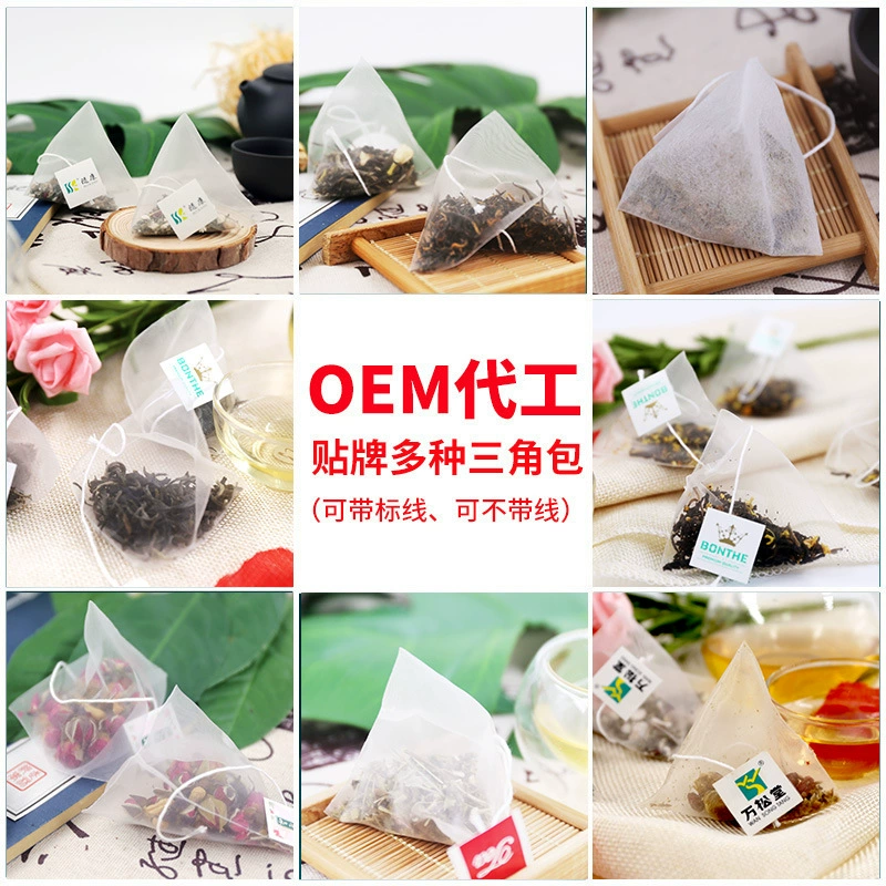 Завод по производству чая в пакетиках OEM, оптовая продажа, здоровый ароматизированный чай, независимая малая упаковка OEM, треугольные пакетики, заменитель чая