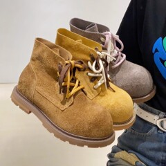 澜柜休闲英伦大头户外登山六孔厚底美拉德复古大黄靴马丁靴女短靴