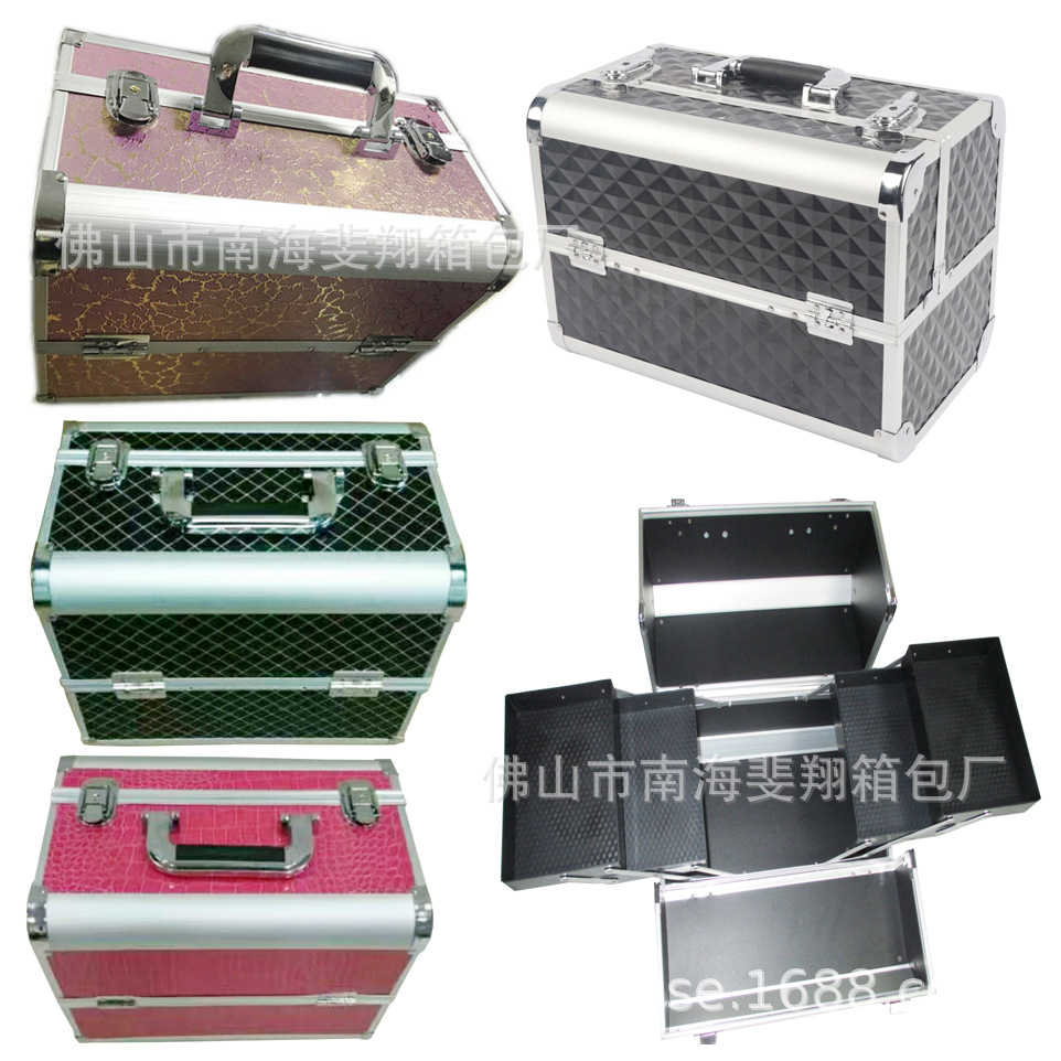 专业生产铝合金化妆箱 多层大容量收纳箱 美容美发箱厂家直销