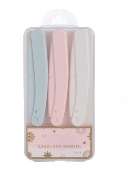 Tijeras para cejas de tres colores, recortador de cejas, tijeras macro para cejas, maquinilla de afeitar para cejas, peine para cejas, tijeras para recortar cejas con juego de peines