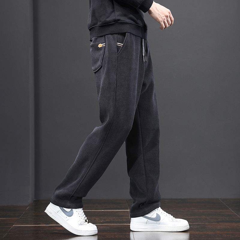 Pantalones deportivos de pana para hombre 2023 nuevo Otoño e Invierno otoño Boao terciopelo pantalones casuales de pierna ancha Pantalones deportivos para hombre