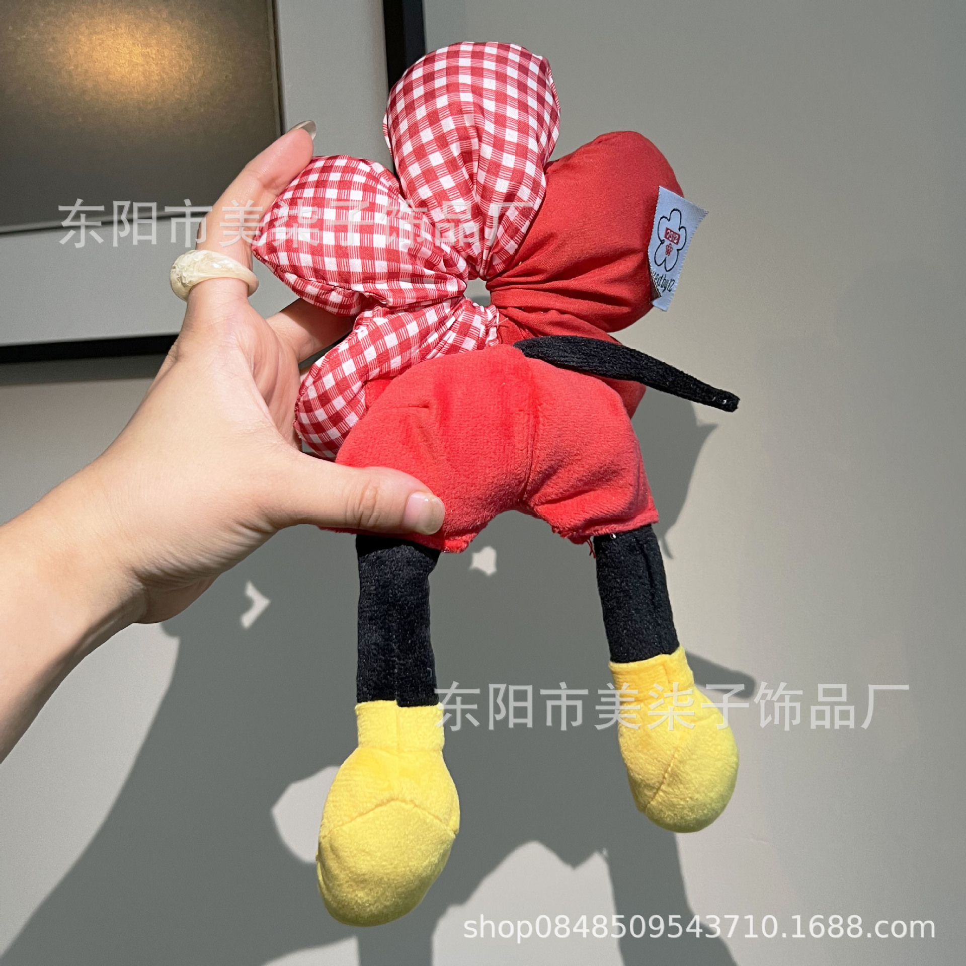 미키 레드 체크 무늬
