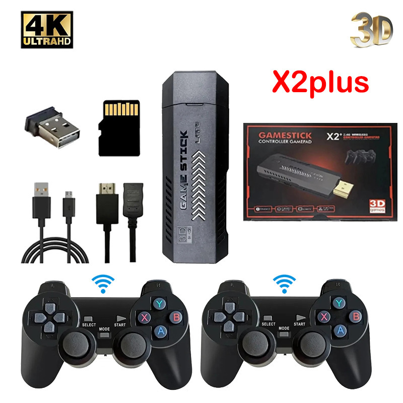 X2plus TV Game Machine 4K HD HDMI Home Game Machine 2.4G Wireless Double Rocker Arcade Game