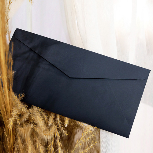 No. 5 blank A4 letter paper storage Western-style triangle retro kraft paper envelope special paper black envelope