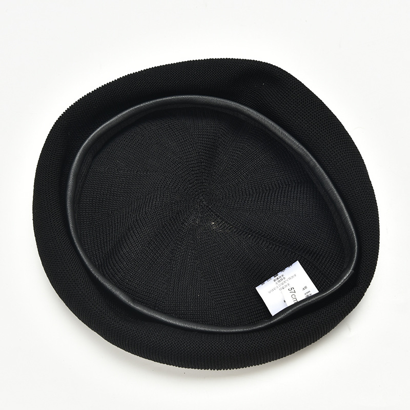 Temperamento japonés boina negra sombrero de invierno de invierno de lana muestra cara pequeña cabeza grande versátil sombrero pintor de periódicos