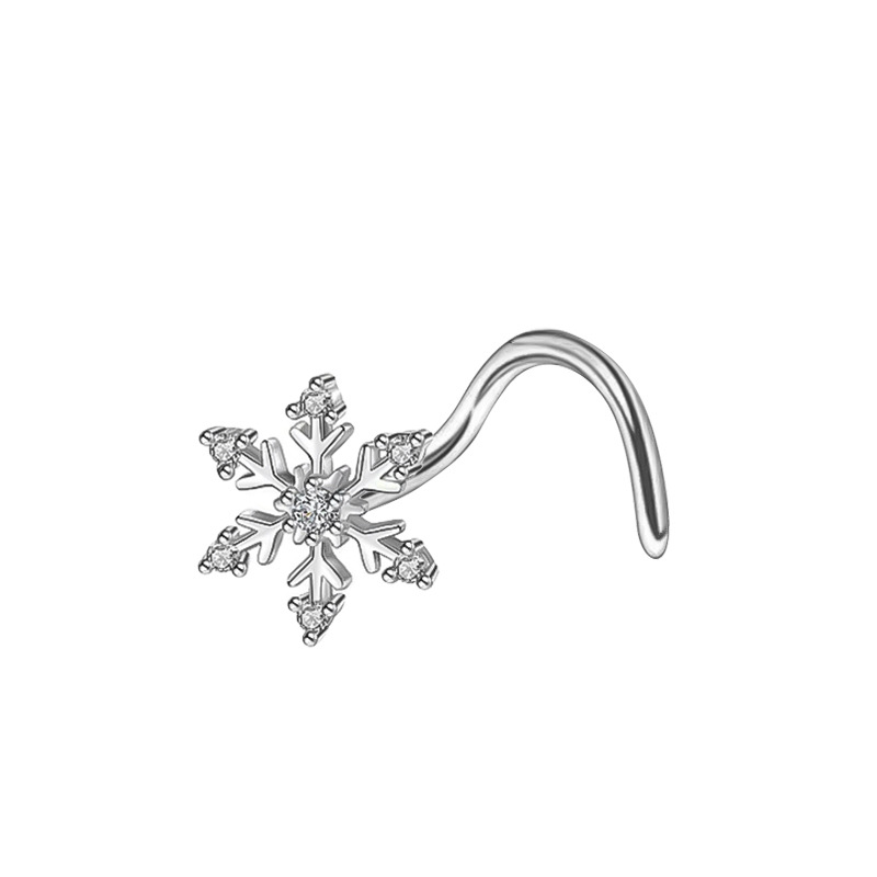Náušnice květ zirkon vločka piercing šperky_voghion.com