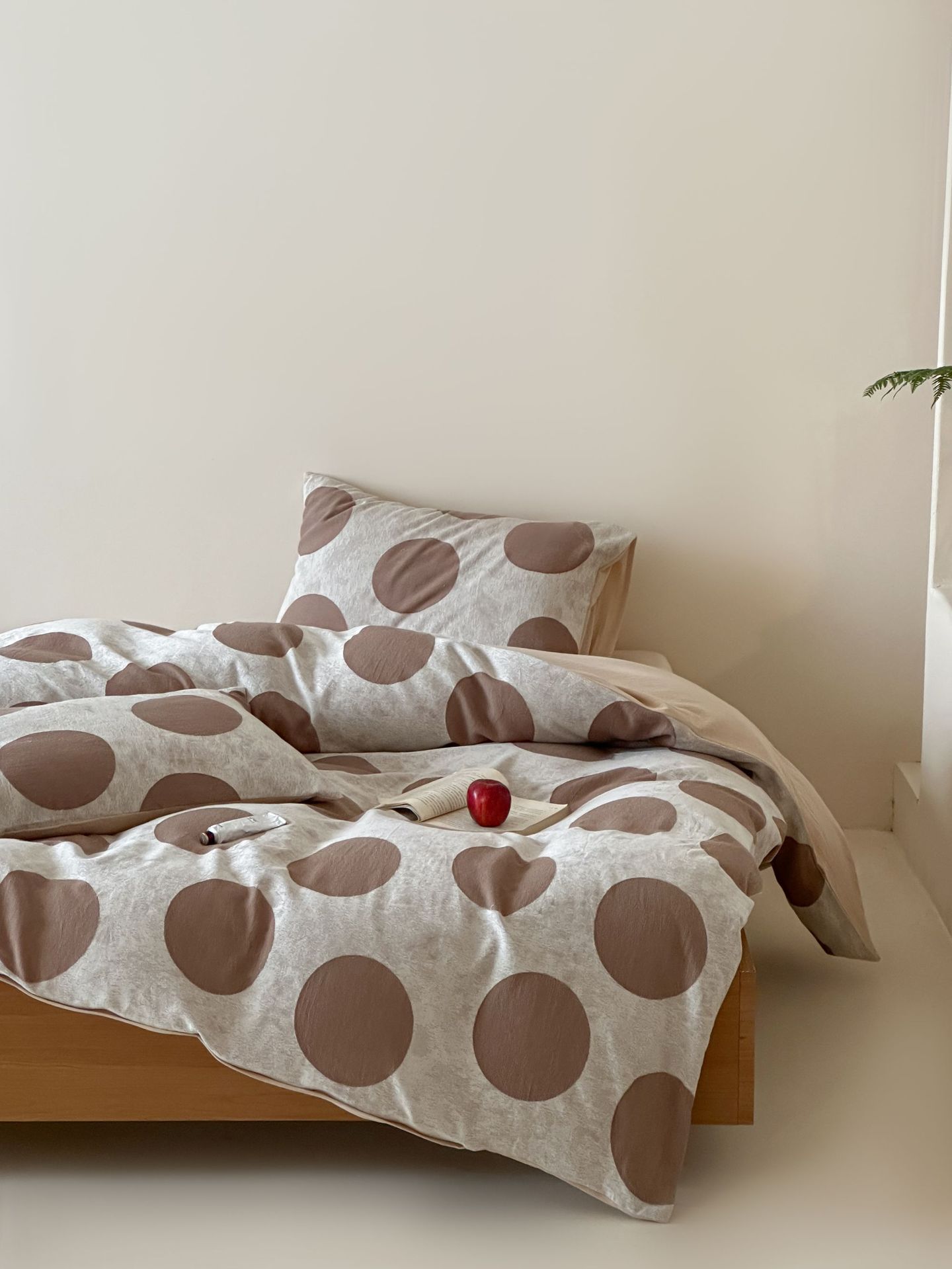 Conjunto de capa de edredão jacquard com bolinhas verde retro_voghion.com