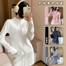 瑜伽防风衣女秋冬新款加绒加厚瑜伽服高级感修身保暖运动上衣外套