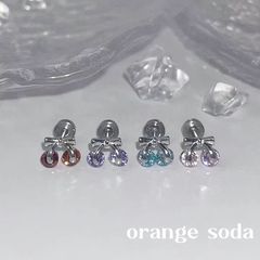 甜心派对“樱桃脑袋”闪钻小樱桃耳骨钉钛钢螺丝甜美百搭耳蜗钉女