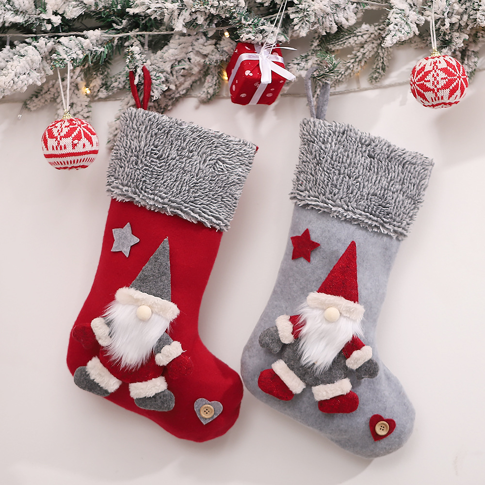 Home & Garden Mingguan factory wholesale faceless doll Christmas decorative socks Cartoon Doll candy bag Christmas tree pendant_voghion.com