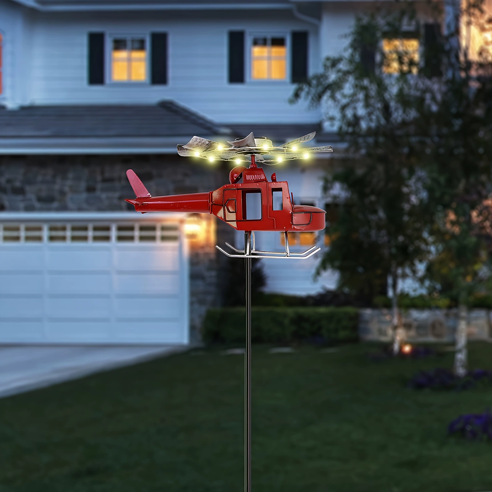 Garden Decoration Metal Aircraft Weathervane Roof Mount Measuring Tool Outdoor Yard Sign Art Decoration